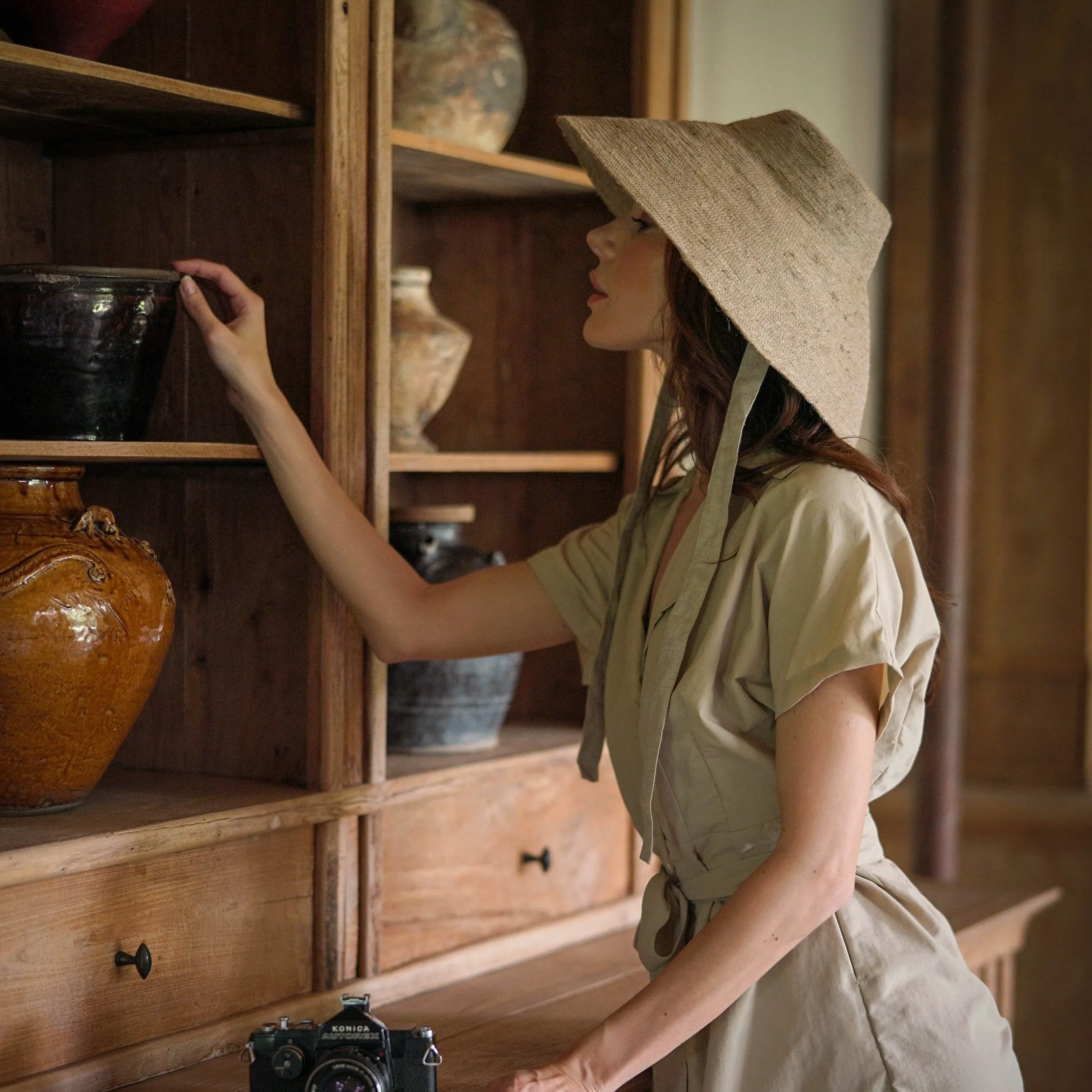 Jute Straw Hat, Beige