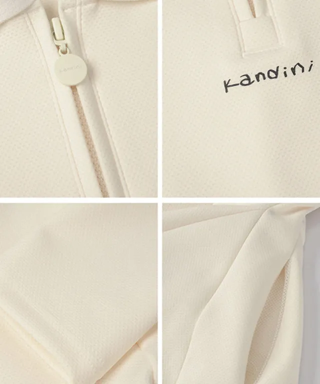 KANDINI Zip-Up Flared Dress - Ivory