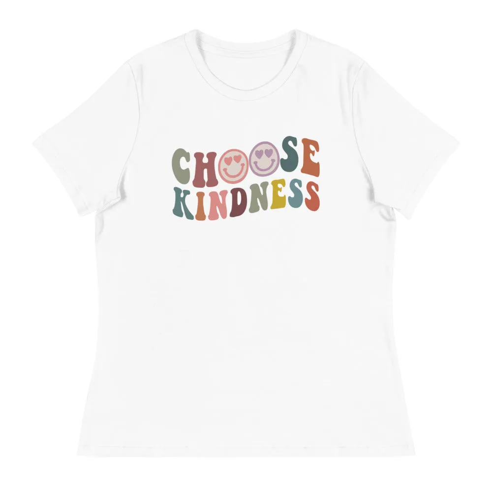 Kindness Shirt - Happy Face- Women's Relaxed T-Shirt