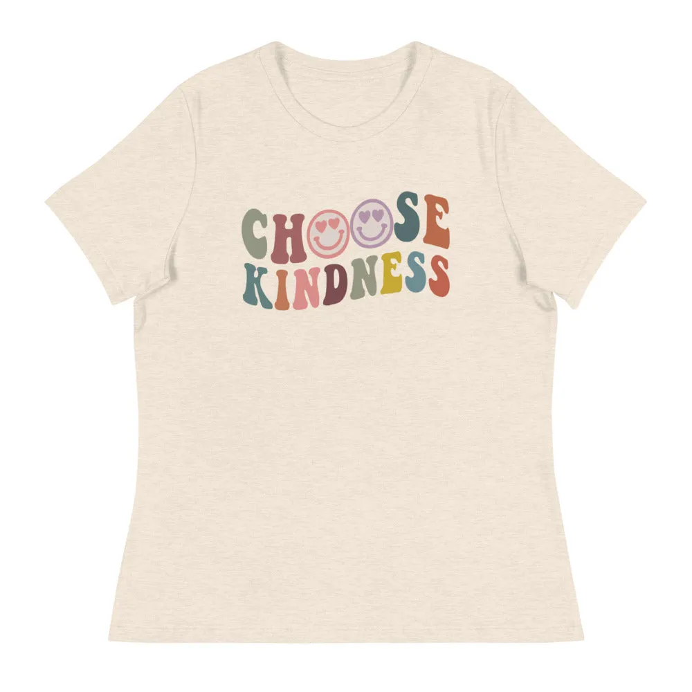 Kindness Shirt - Happy Face- Women's Relaxed T-Shirt