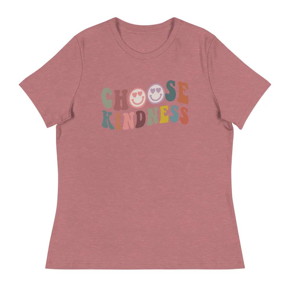 Kindness Shirt - Happy Face- Women's Relaxed T-Shirt