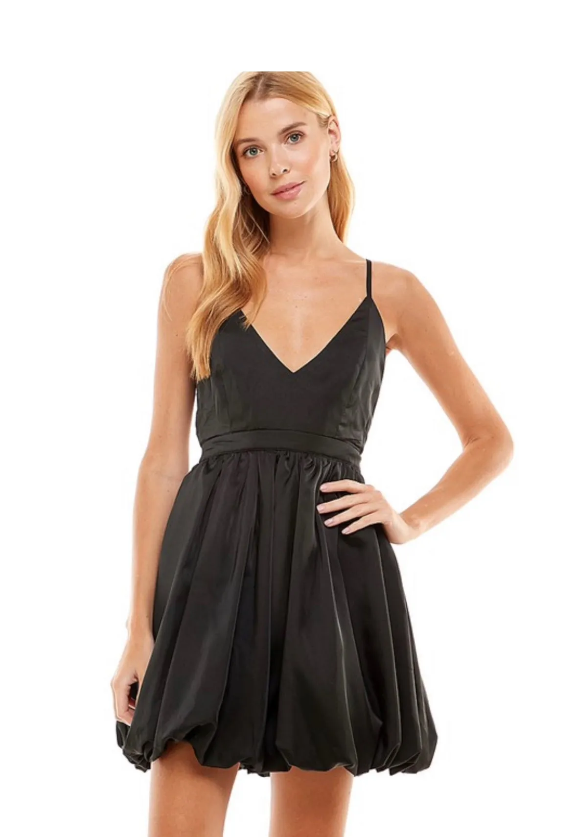 KIRBY BUBBLE SPAGHETTI STRAP MINI DRESS