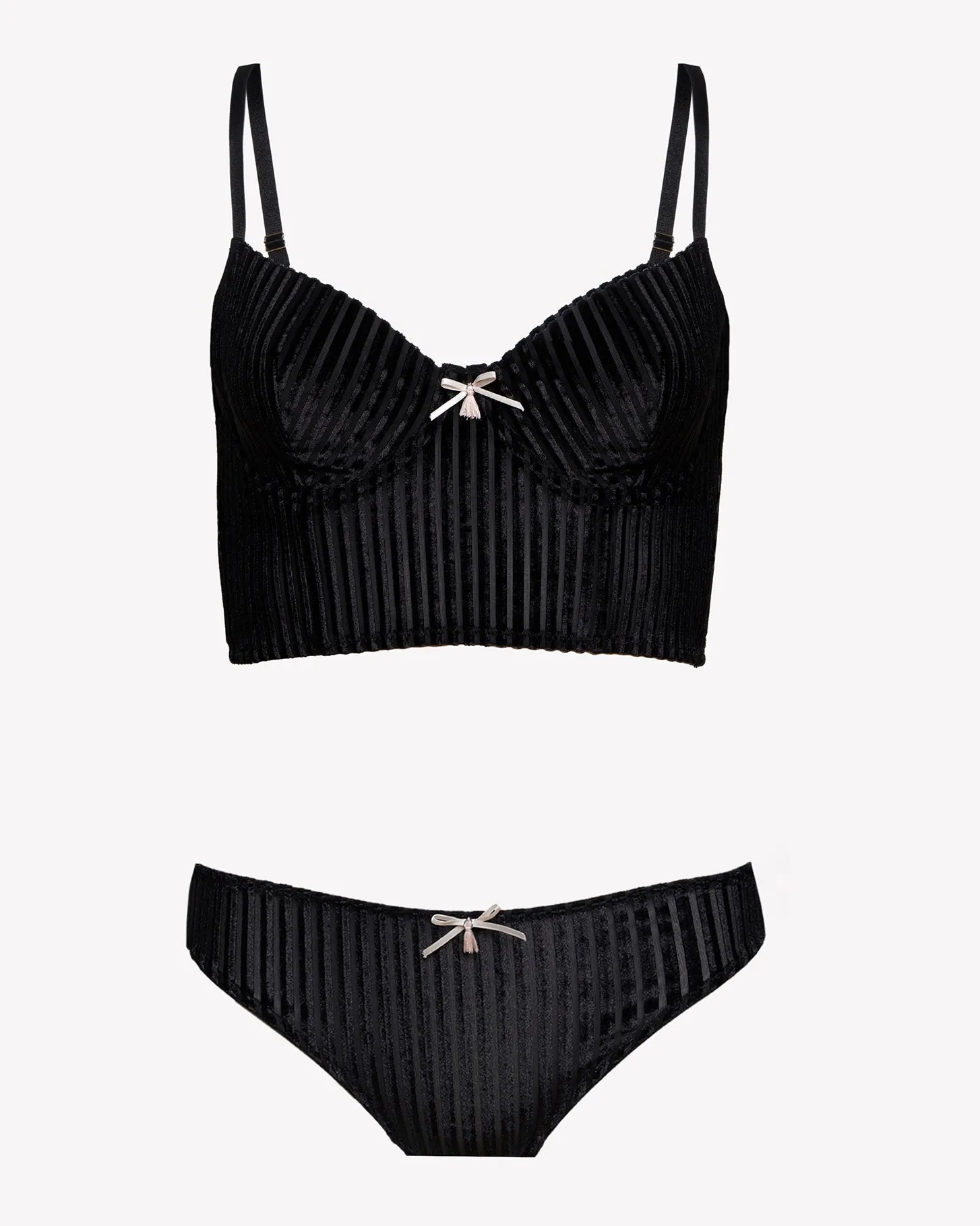 Kitty Girl Velvet Ribbed Set