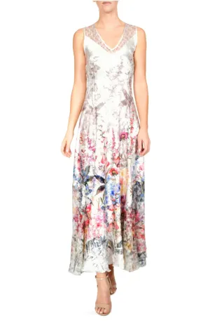 Komarov - Lace Up Cocktail Dress - Vivid Garden