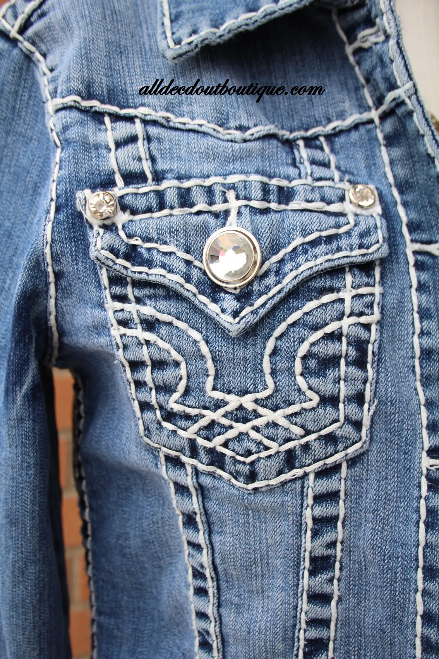 L.A. Idol | Light Denim Jacket with Rhinestones