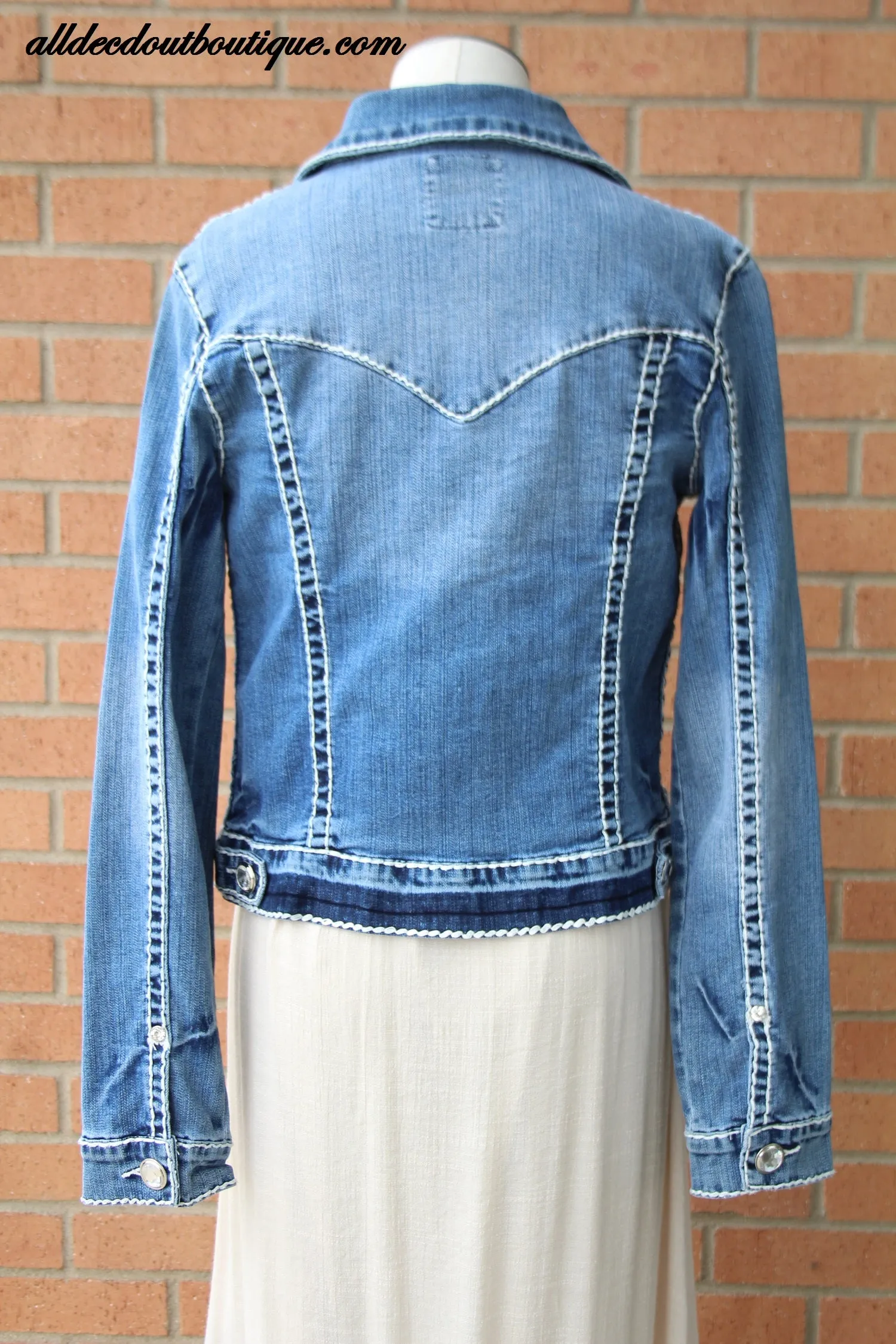 L.A. Idol | Light Denim Jacket with Rhinestones