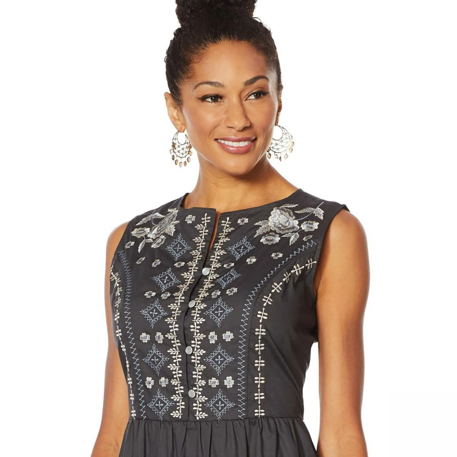LaBellum by Hillary Scott Women's Plus Size Embroidered Maxi Dress