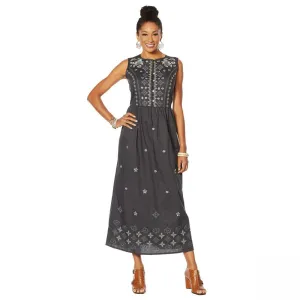 LaBellum by Hillary Scott Women's Plus Size Embroidered Maxi Dress