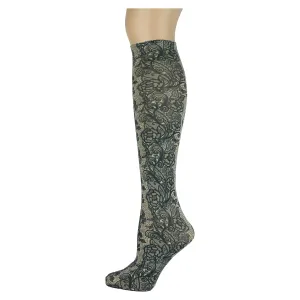 Lace Trellis on Fossil Knee Highs