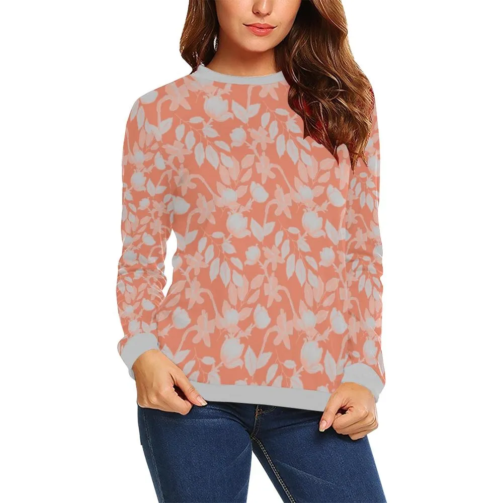 Lacey Red Orange Crewneck Top