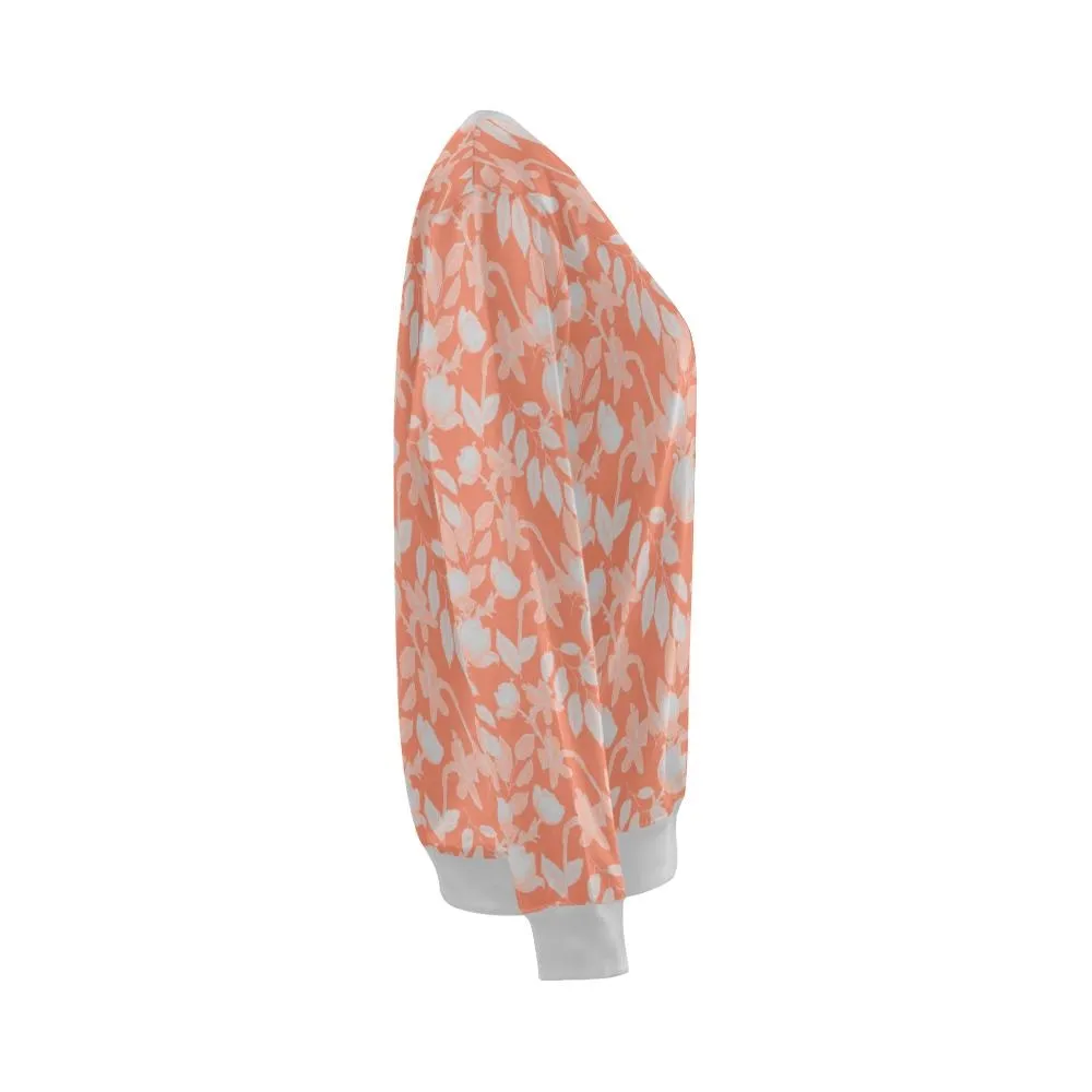 Lacey Red Orange Crewneck Top
