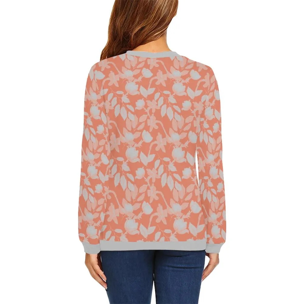 Lacey Red Orange Crewneck Top