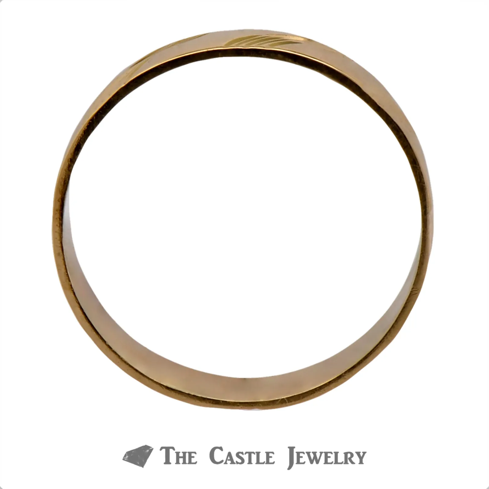 Ladies 18k Yellow Gold 4.5mm Textured Designed Wedding Band