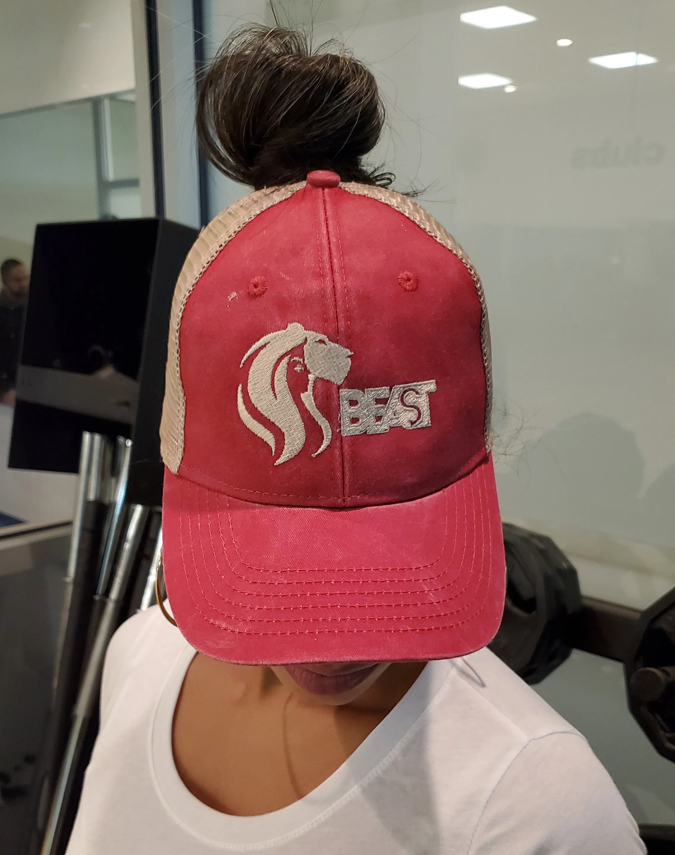 Lady Lioness Trucker Mesh Pony Tail Cap (Navy or Raspberry)