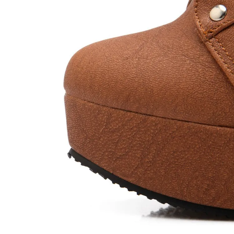 Large Size Women's Shoes Cross Straps Martin Boots Women's Boots High Heel Platform Low Tube Women's Boots