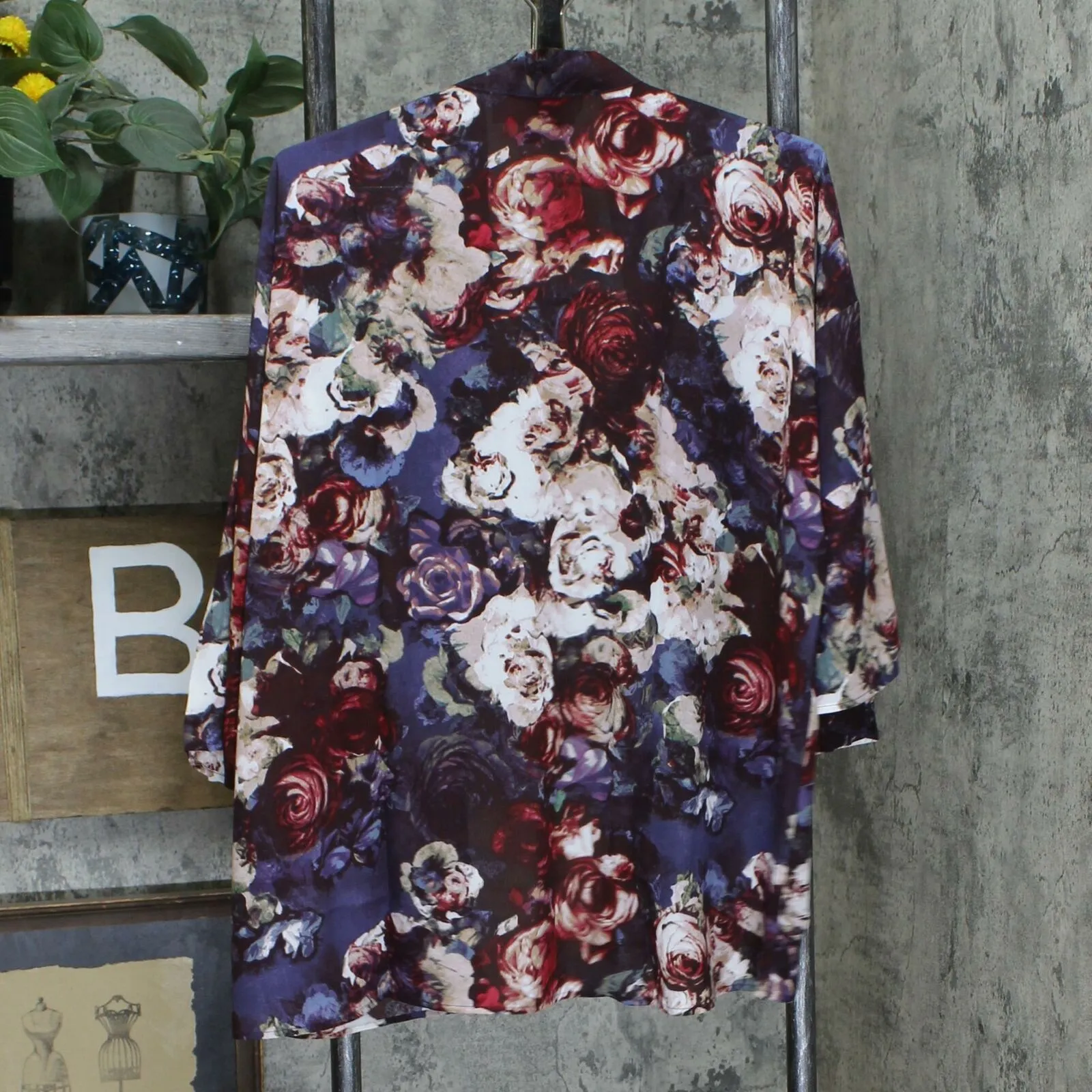 Laurie Felt Women's Open Front Printed Kimono