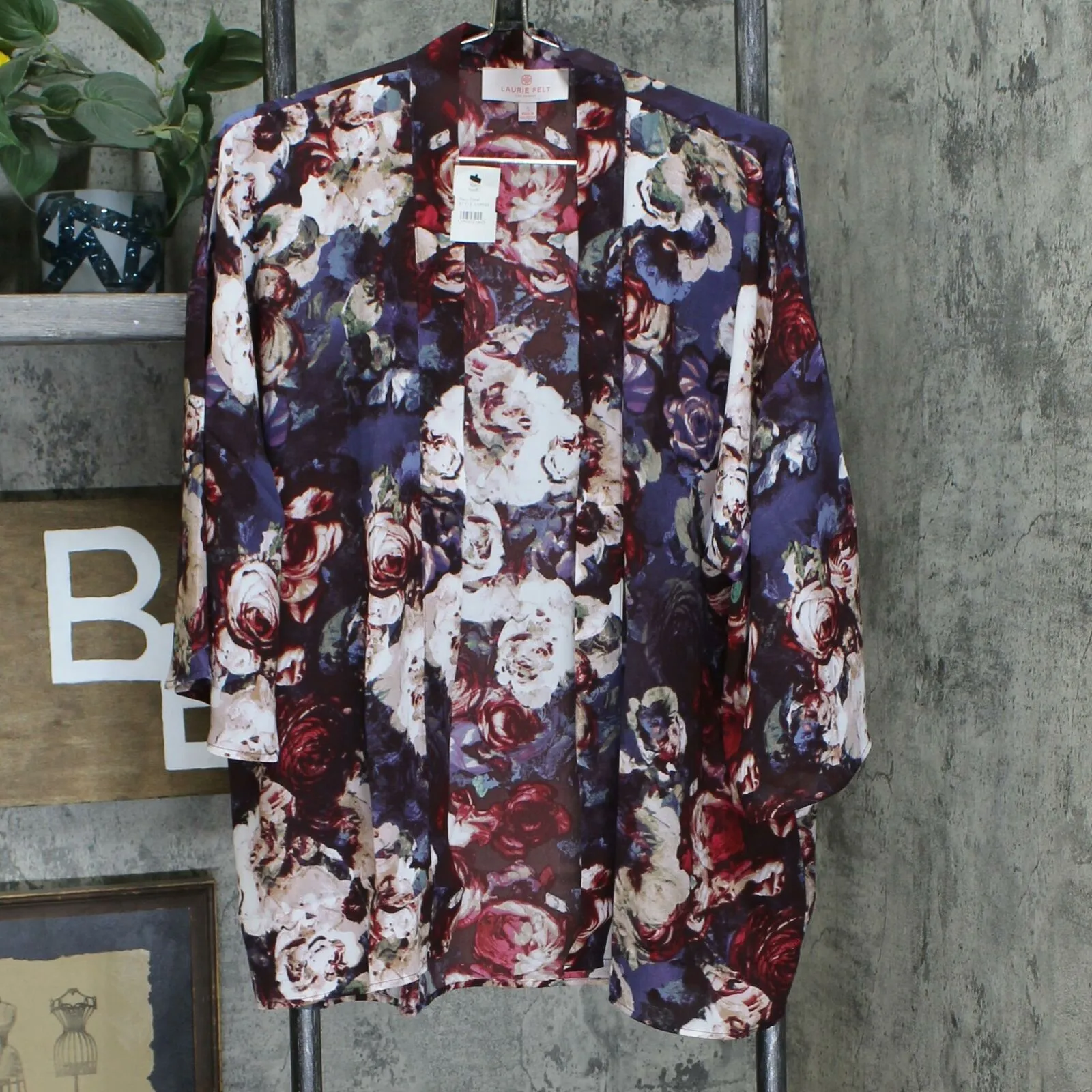 Laurie Felt Women's Open Front Printed Kimono