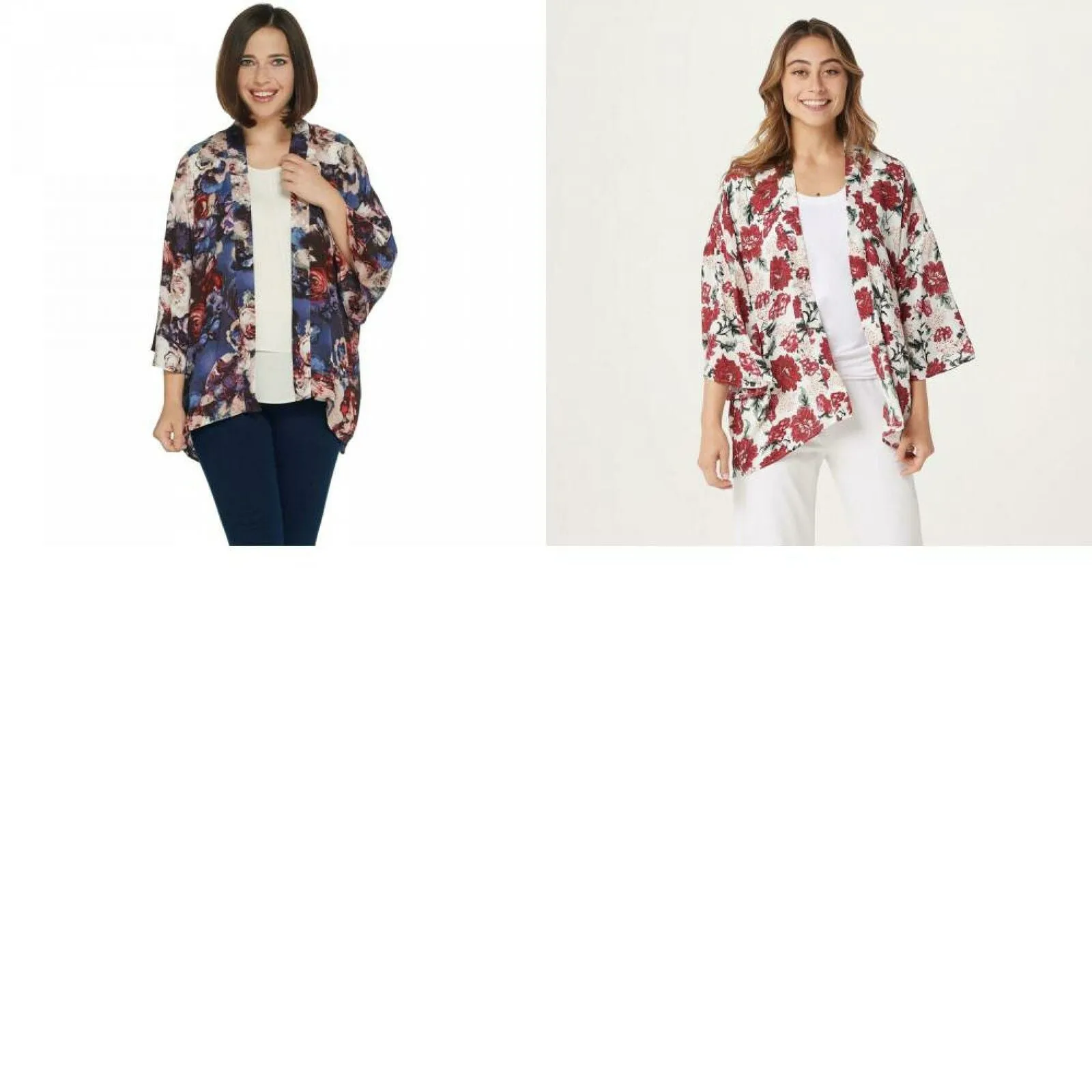 Laurie Felt Women's Open Front Printed Kimono