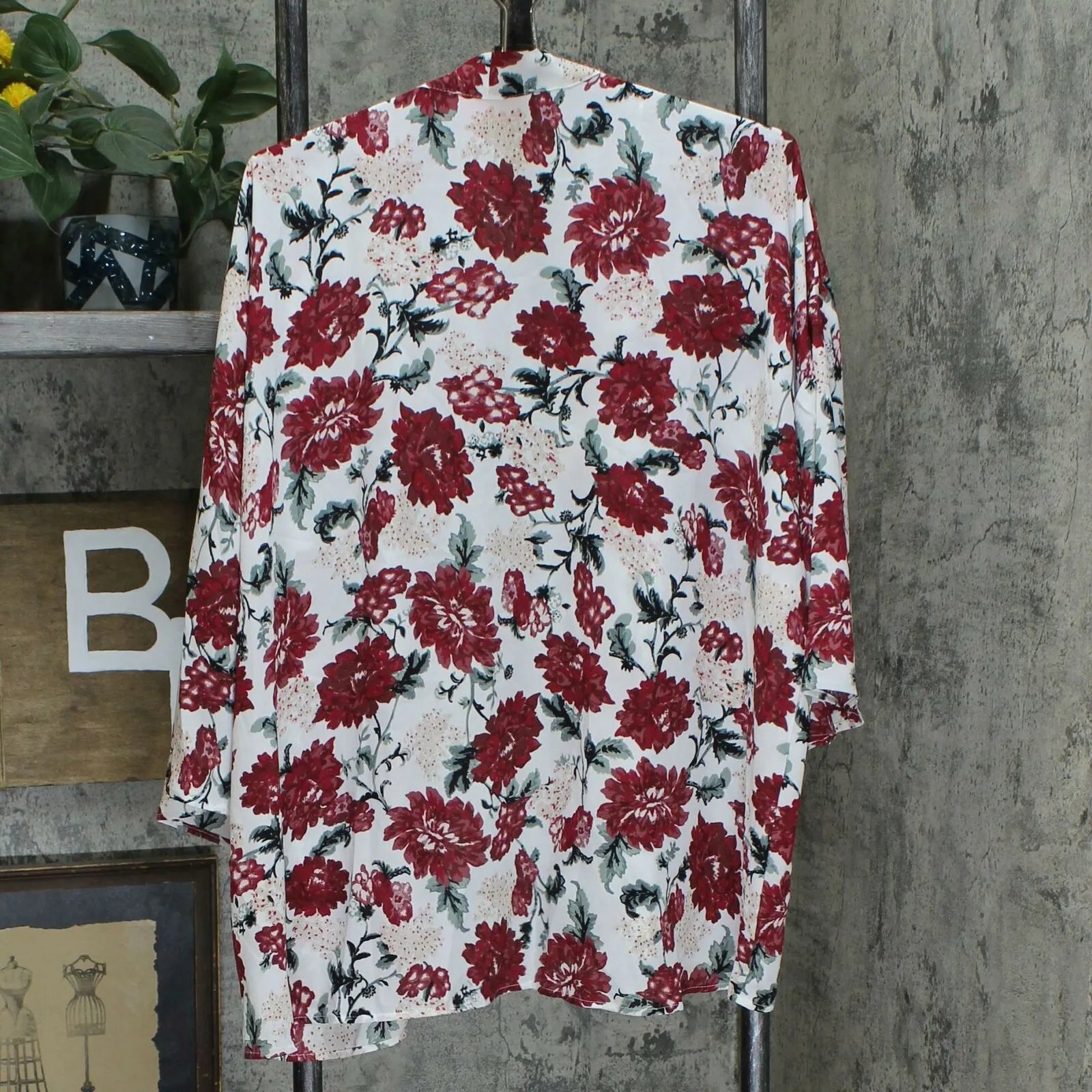 Laurie Felt Women's Open Front Printed Kimono