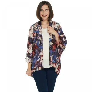 Laurie Felt Women's Open Front Printed Kimono