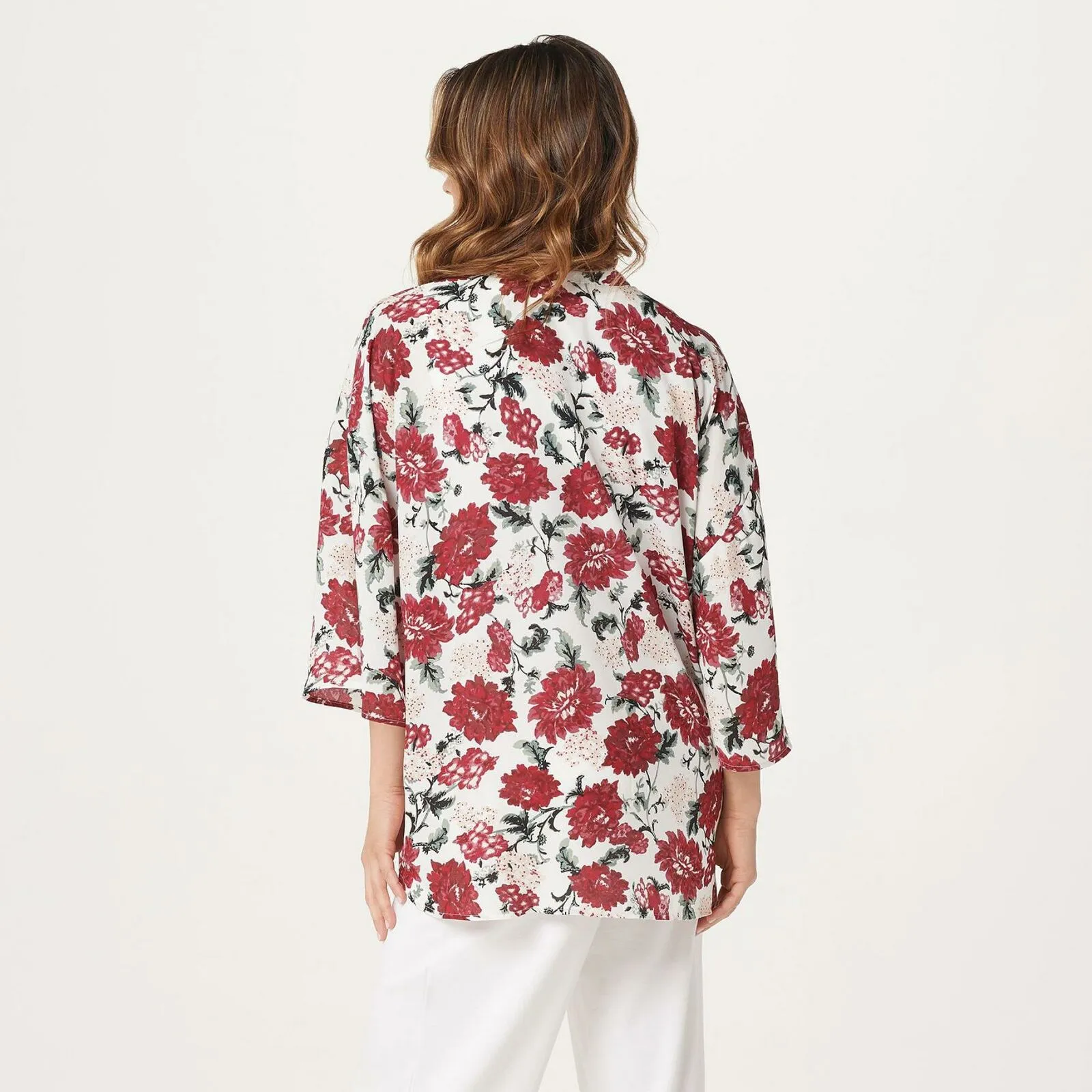 Laurie Felt Women's Open Front Printed Kimono