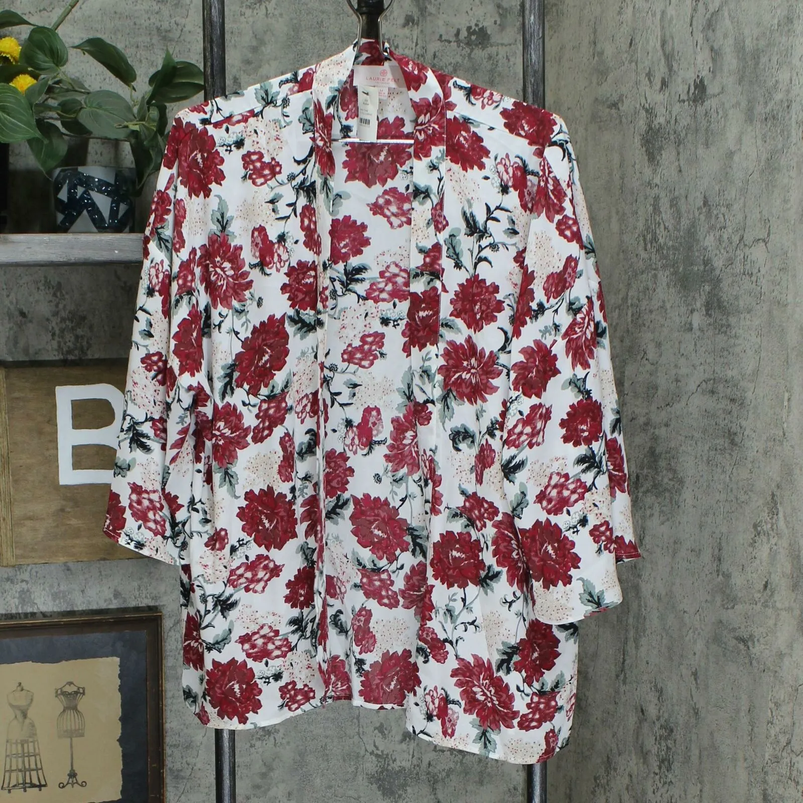Laurie Felt Women's Open Front Printed Kimono
