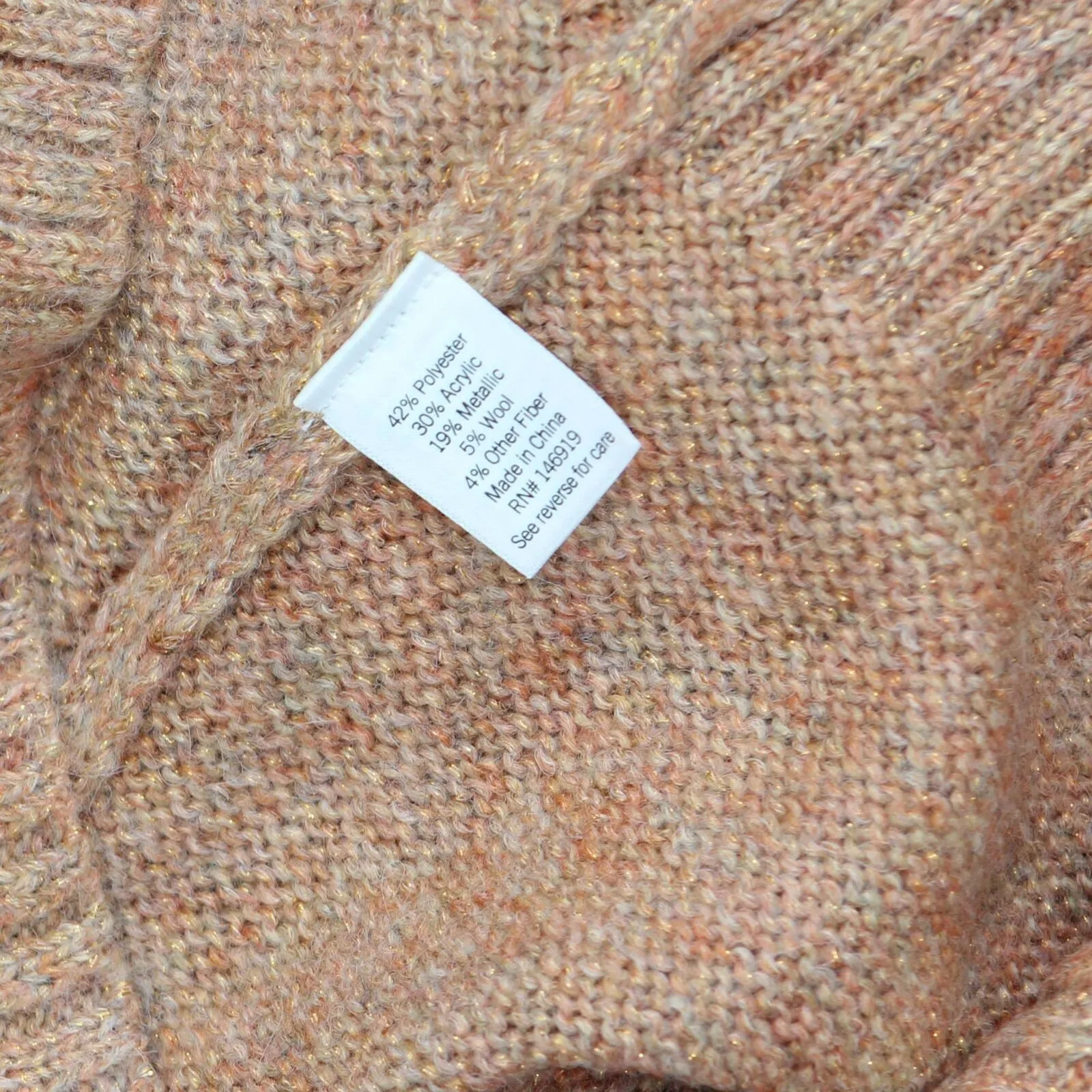 Lc Lauren Conrad Womens Cable-Knit Texture Sweater Brick Heather Red M