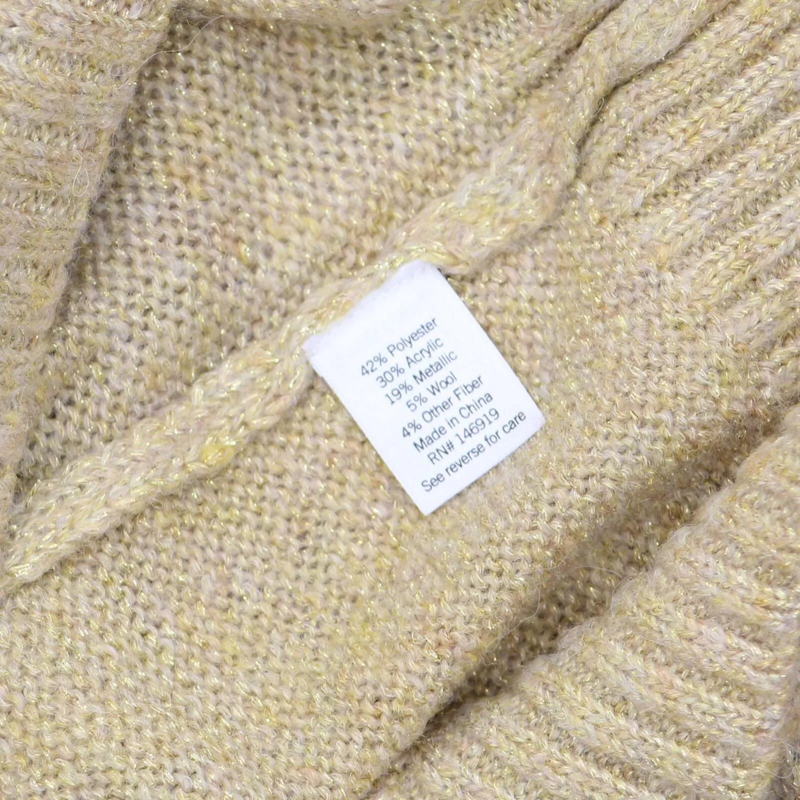 Lc Lauren Conrad Women's Cable-Knit Texture Sweater Light Harvest Brown M