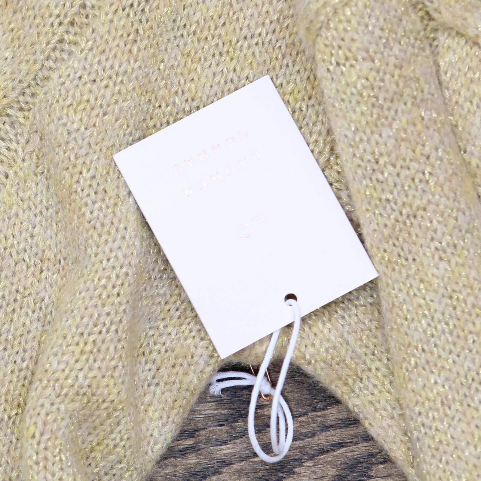 Lc Lauren Conrad Women's Cable-Knit Texture Sweater Light Harvest Brown M
