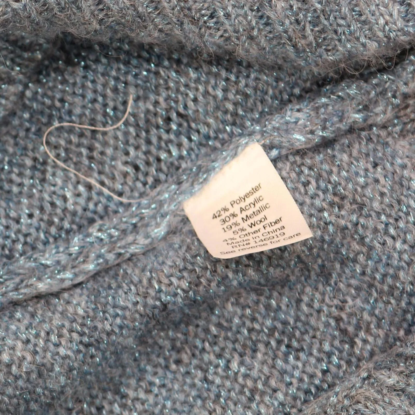 Lc Lauren Conrad Women's Cable-Knit Texture Sweater Teal Heather Blue M