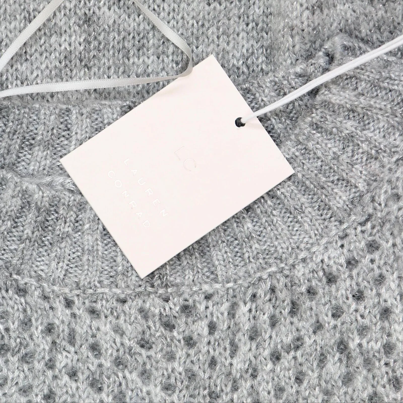 Lc Lauren Conrad Women's Cable-Knit Texture Sweater WL23S031RN Gray M