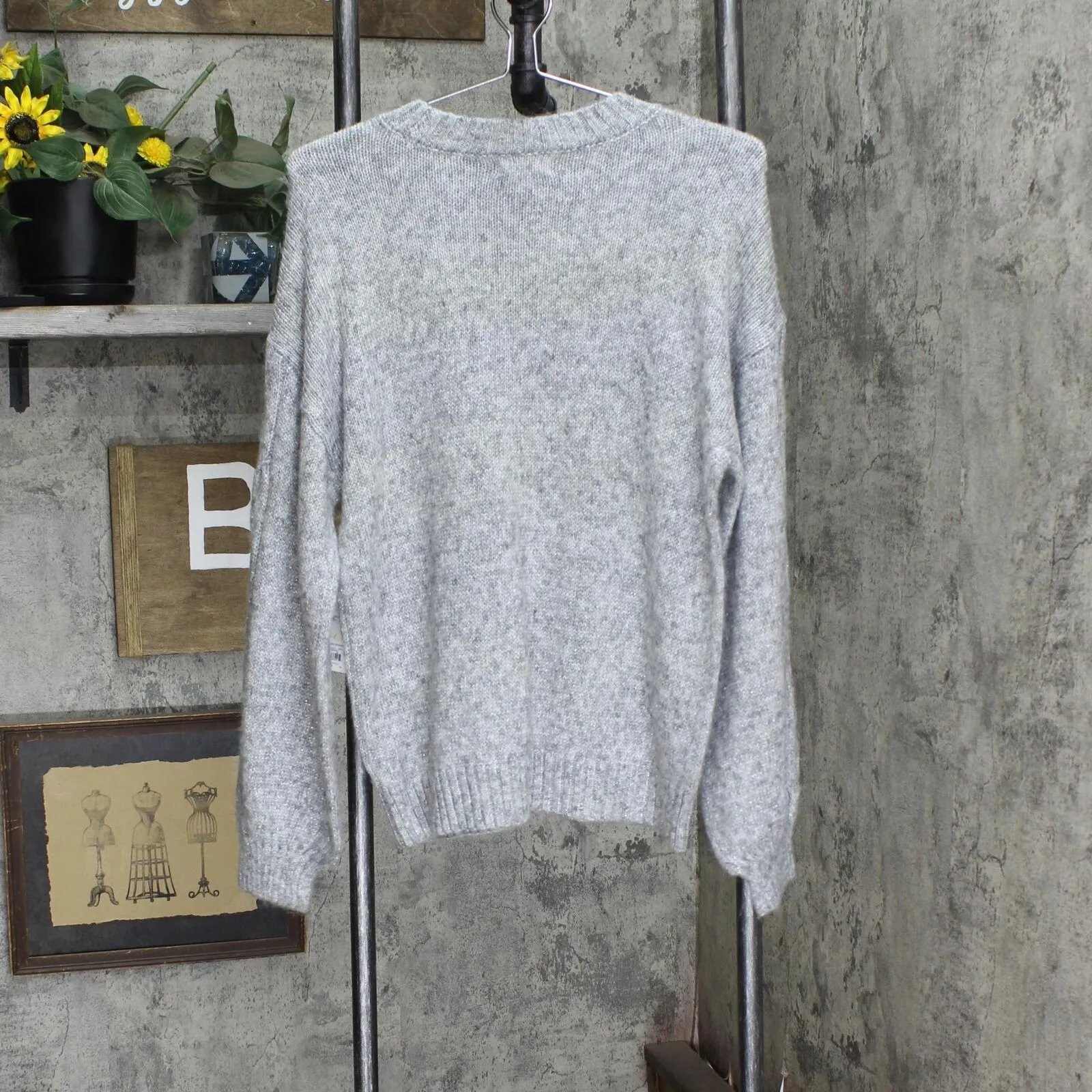 Lc Lauren Conrad Women's Cable-Knit Texture Sweater WL23S031RN Gray M