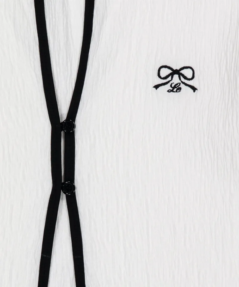 LE SONNET Ribbon Cool Cardigan - Black