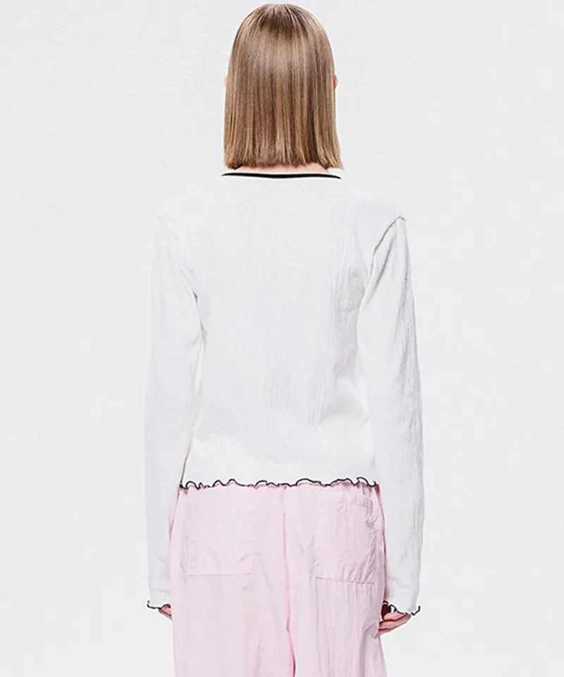 LE SONNET Ribbon Cool Cardigan - Black