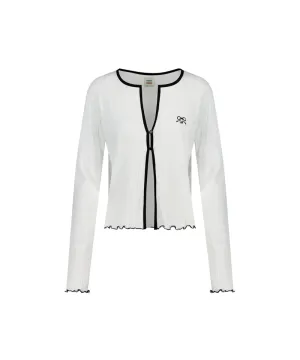LE SONNET Ribbon Cool Cardigan - Black