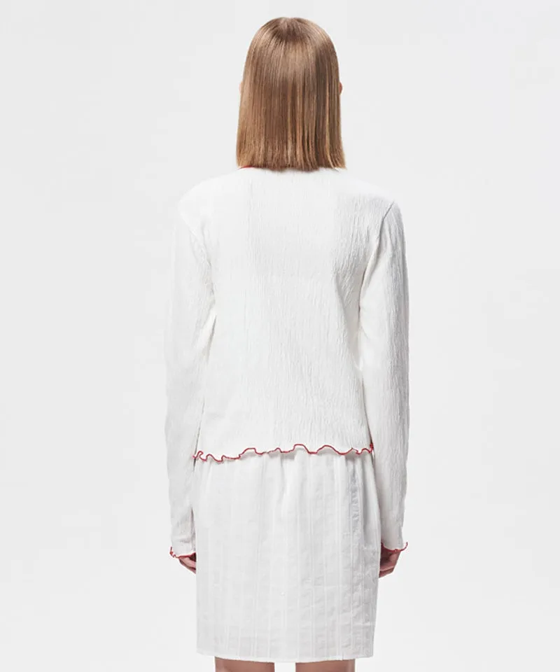 LE SONNET Ribbon Cool Cardigan - Red