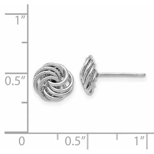Leslie's 14K White Gold Dual Finish Petite Open Love Knot Post Earrings