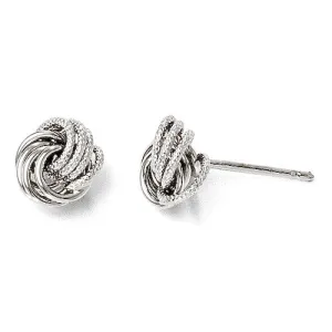 Leslie's 14K White Gold Dual Finish Petite Open Love Knot Post Earrings