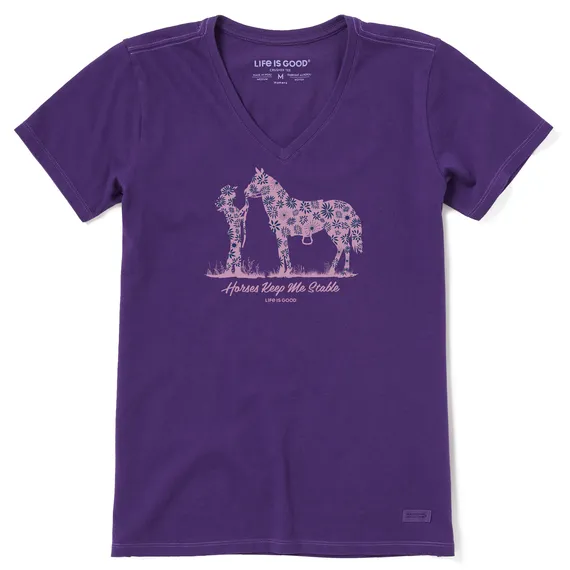 Life is Good Women's Horses Keep Me Stable Crusher Vee