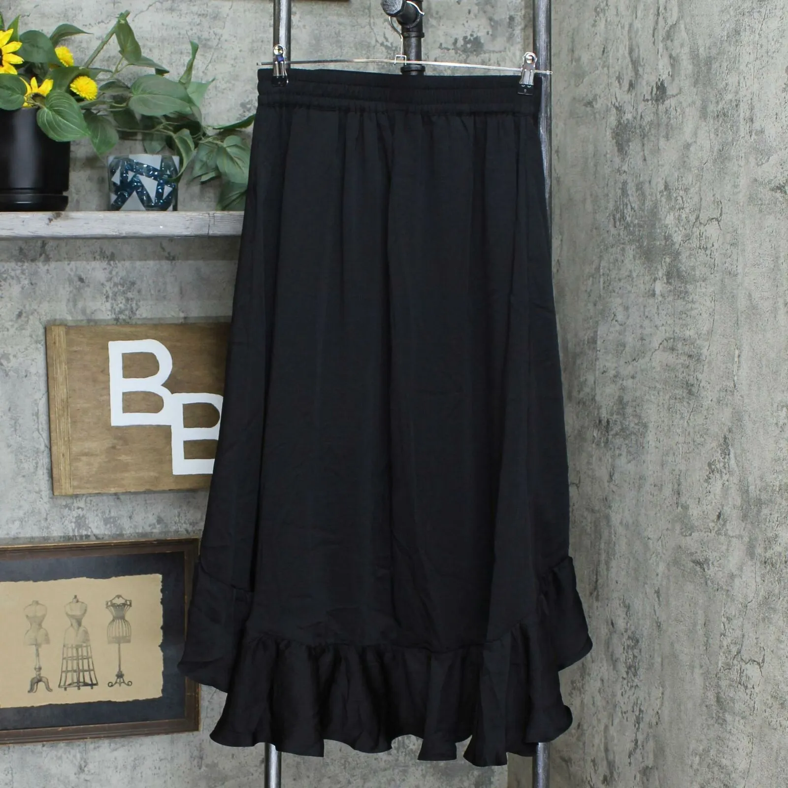Lisa Rinna Women's Pull On Ruffled Faux Wrap Midi Skirt