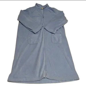 L.L. Bean Periwinkle Blue Long Fleece Full Zip Front Warm Winter Robe Size 3X