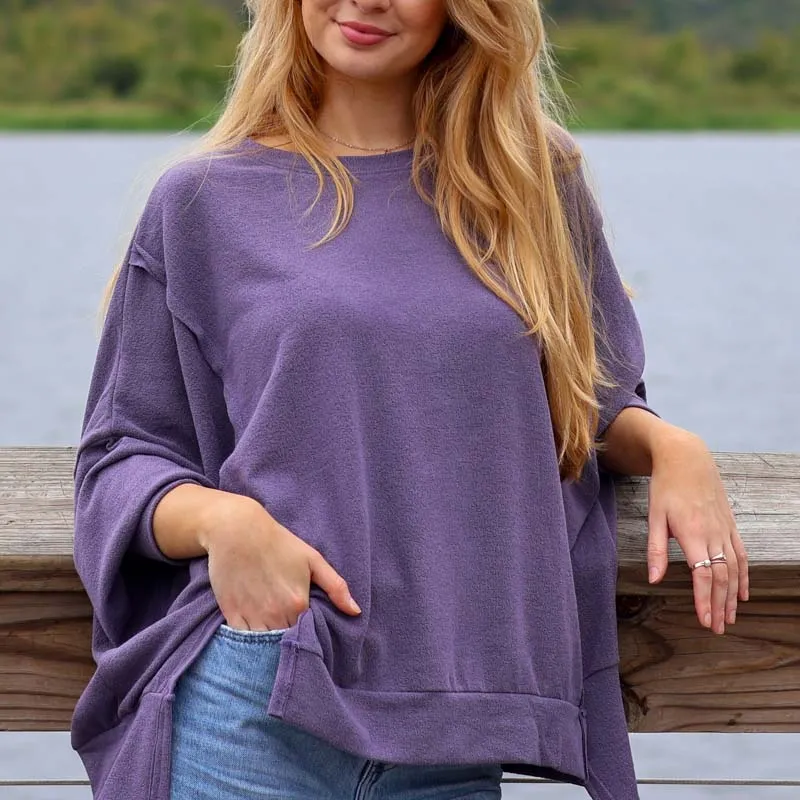 Long Sleeve Crepe Weekender Top