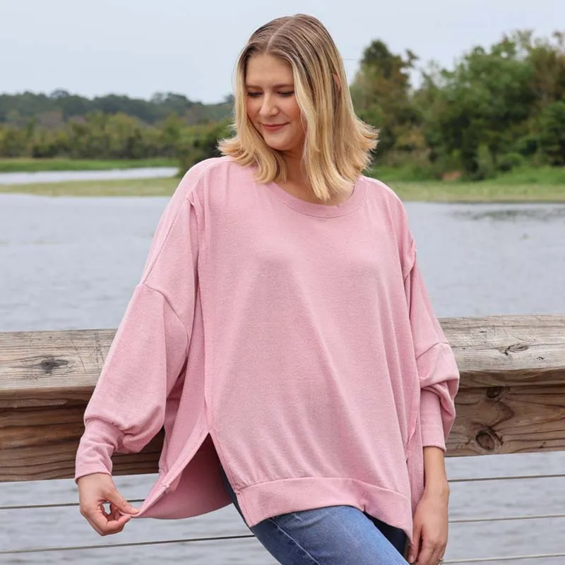 Long Sleeve Crepe Weekender Top