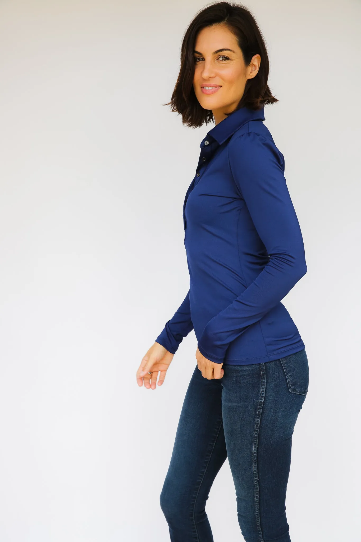 Long Sleeve Gracie Shirt - Navy