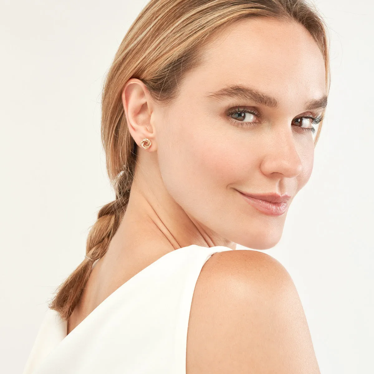 Love Knot Stud Earrings on Post Back