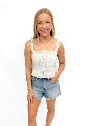 Love Shack Fancy Vietta Top - White
