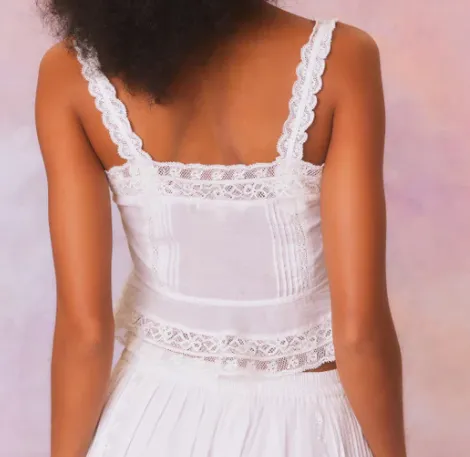 Love Shack Fancy Vietta Top - White