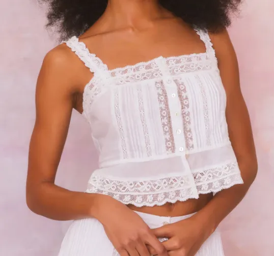 Love Shack Fancy Vietta Top - White