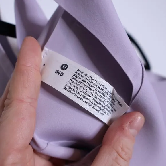 LULULEMON Enlite Front-Zip Bra High Support Faint Lavender Active Women's 34D