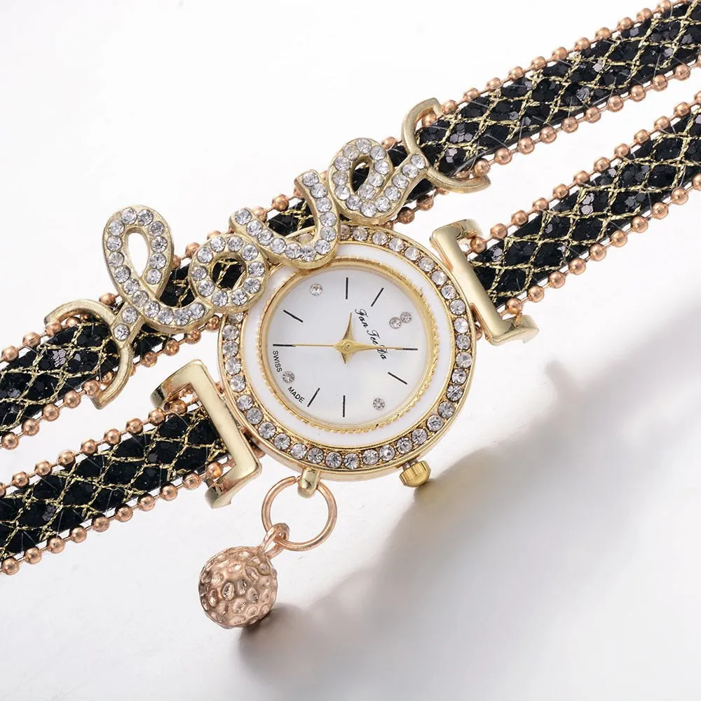 Luxurious Crystal "LOVE" Watch